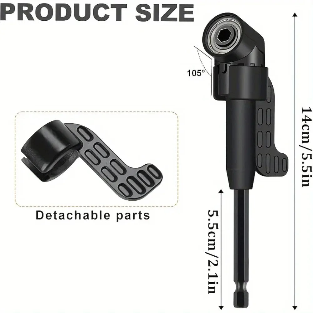 Flexible Drill Bit Extension, 90° & 105° Right Angle Adapter