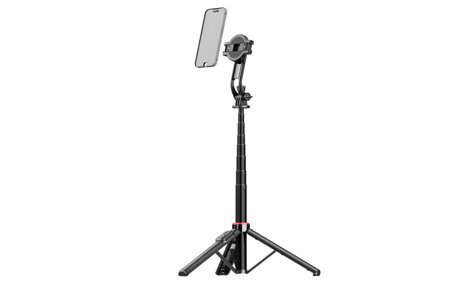 Magnetic Selfie Stick Tripod for iPhone 12-16 Pro Max Travel Stand with Magsafe Phone Clamp for Android Smartphone