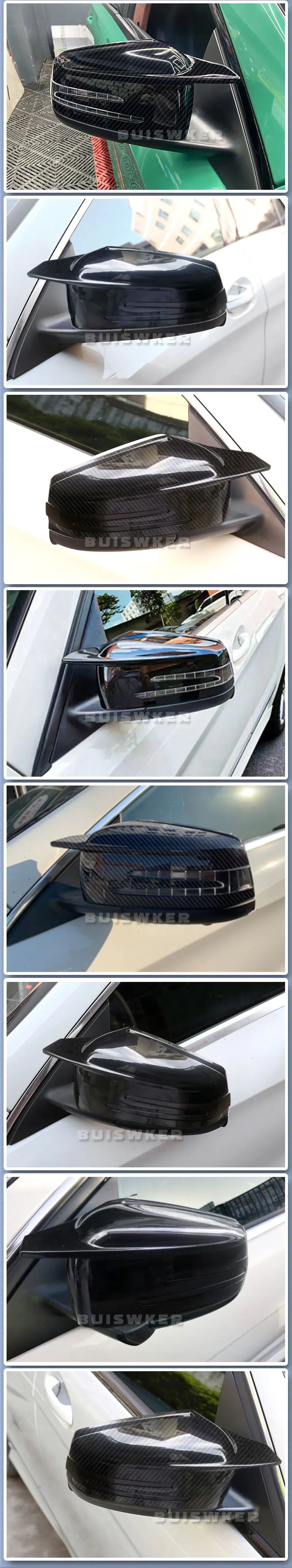 Side Mirror Cap Covers For Mercedes Benz W176 W246 W212 W204 C117 X156 X204 W221 C218 A B C E S CLA GLA GLK Class Black Replace