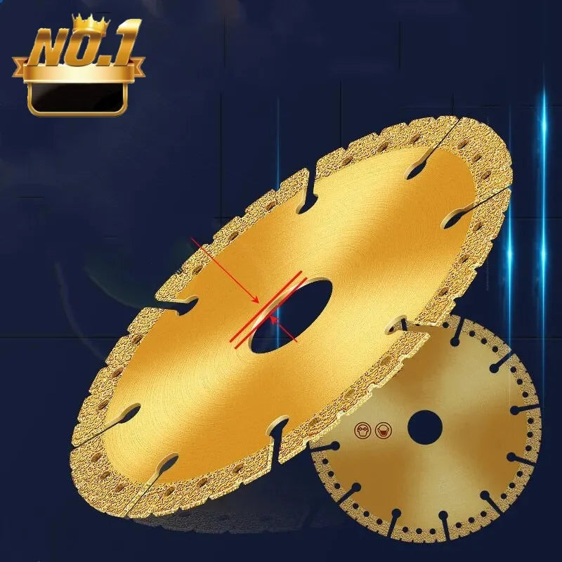 Vacuum Brazed Diamond Yellow Saw Blade 4.5 Inch Steel Metal Stone Cast Iron Reinforcing Steel Aluminium Multi-Purpose Power Tool