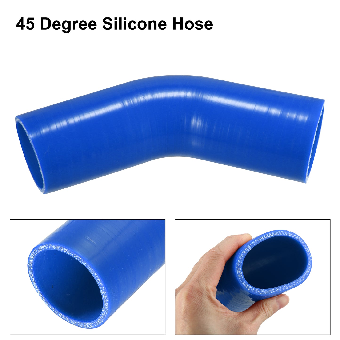 UXCELL 51mm 57mm 63mm 76mm ID 45 Degree Silicone Car Reducer Hose Coupler Intercooler Tube Pipe 3 Colors 125mm Length