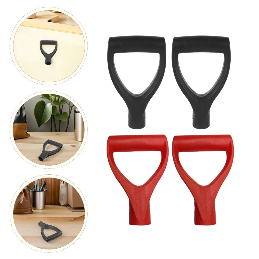 1/2Pcs Shovel Handle D Shaped Grip Plastic Shovel Handle Replacement For Garden Shovel Grip Digging Rake Tool Red Black