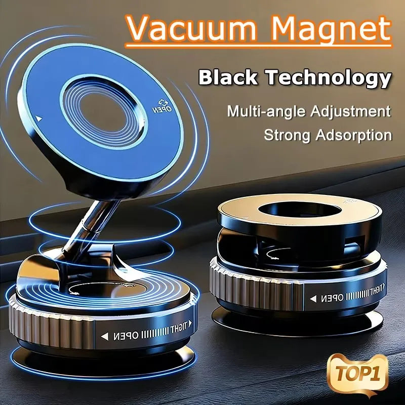 360° Magnetic Car Phone Holder – MagSafe Compatible, Vacuum Suction, 16-Magnet Mount | Universal 4.7"+ | Dashboard & Windshield