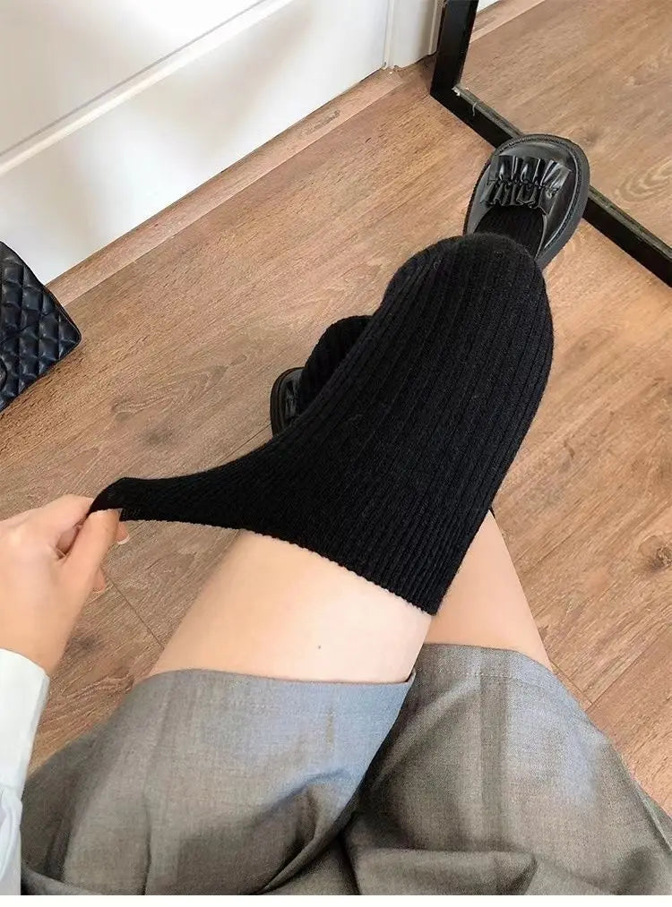Women's Knit Knee High Socks, Soft Fuzzy