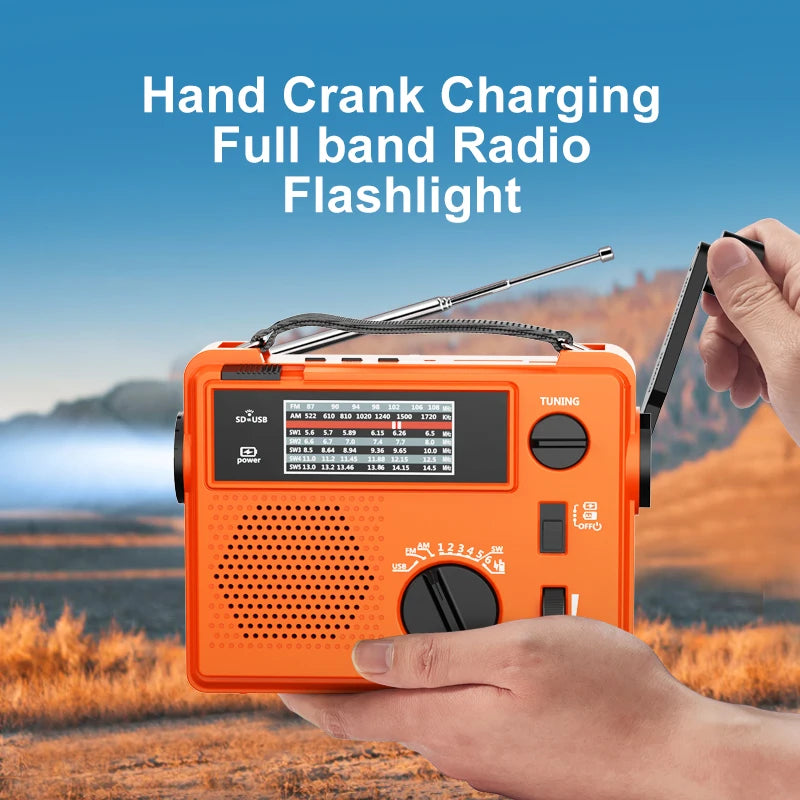 Portable AM FM Radio with Best Reception AC & Battery Operated Big Speaker,Large Tuning Knob,Earphone