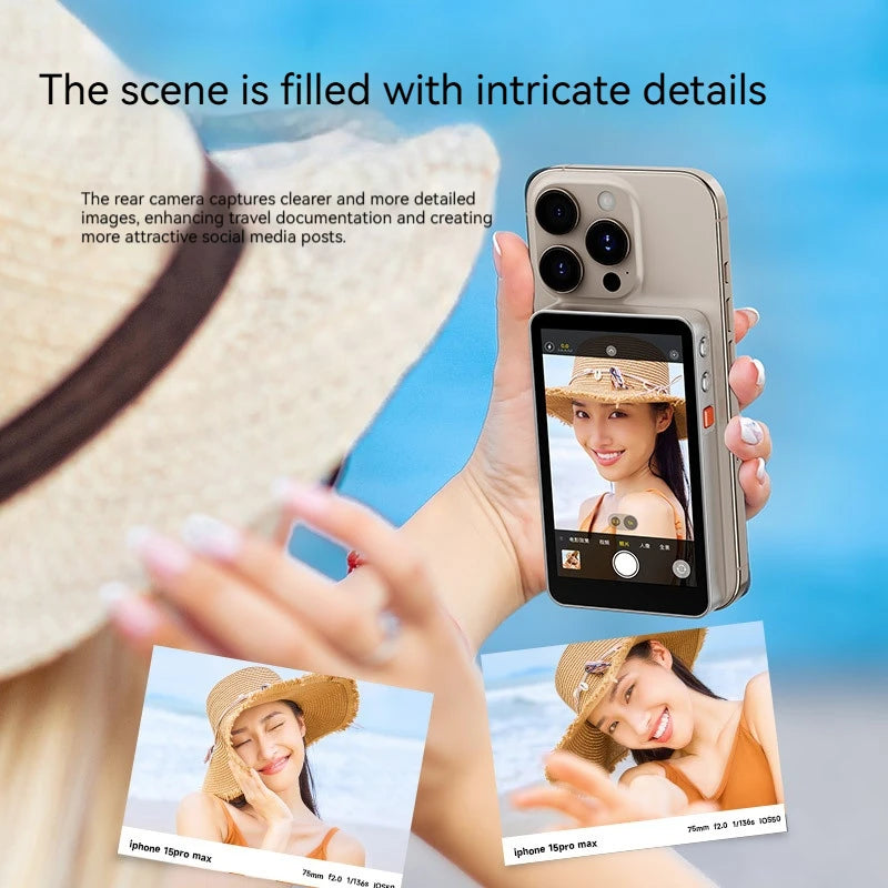 Magnetic Phone Selfie Monitor Screen,For IPhone And Android Smartphones Rear Camera For Real-time Selfie Video Streaming