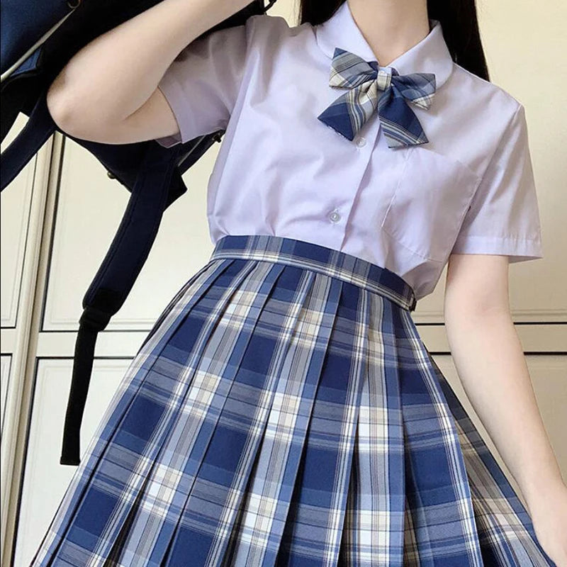 ZOKI Plaid Pleated Mini Skirt – Bow Knot High Waist Preppy Style | Harajuku Aesthetic Women's A-Line Dance Skirt | S-XXL