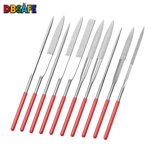 10Pcs Diamond Needle File Set 3x140mm Mini Needle File Kit For Stone Glass Metal Carving Craft Hand Tools Needle File Set