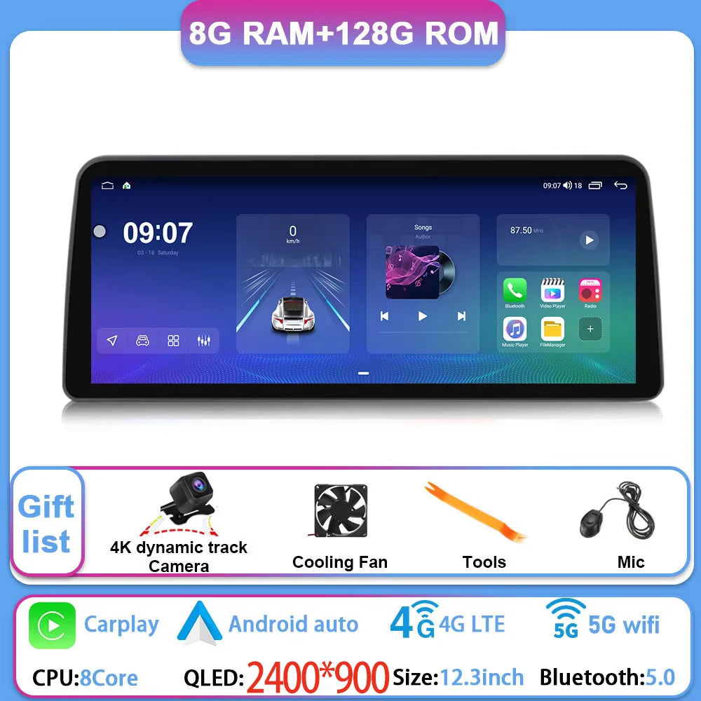 12.3 Inch Android 15 For GMC Yukon Chevrolet Tahoe Silverado 2007 - 2013 Car Radio Multimedia Player GPS Head Unit Auto StereoBT