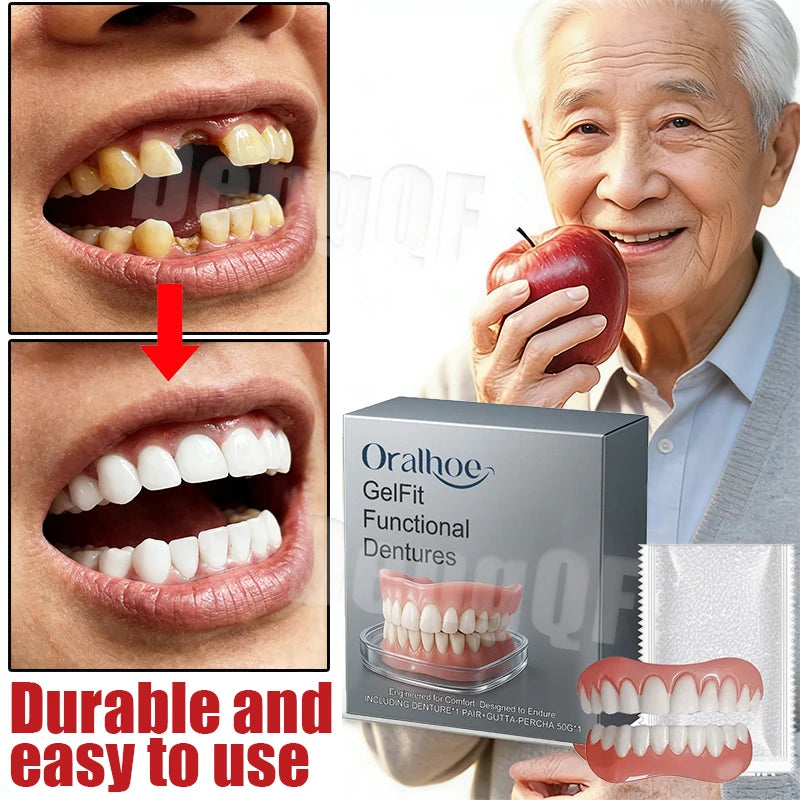 2026 New Teeth Silicone Kit Fill Tooth Gaps Orthodontic Upper Lower Fake Teeth Soft Decorative Comfortable Realistic Denture Set