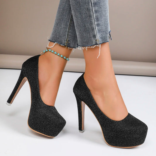 Platform Stiletto Pumps for Women — Pointed-Toe Wedding and Party Heels, Plus Size