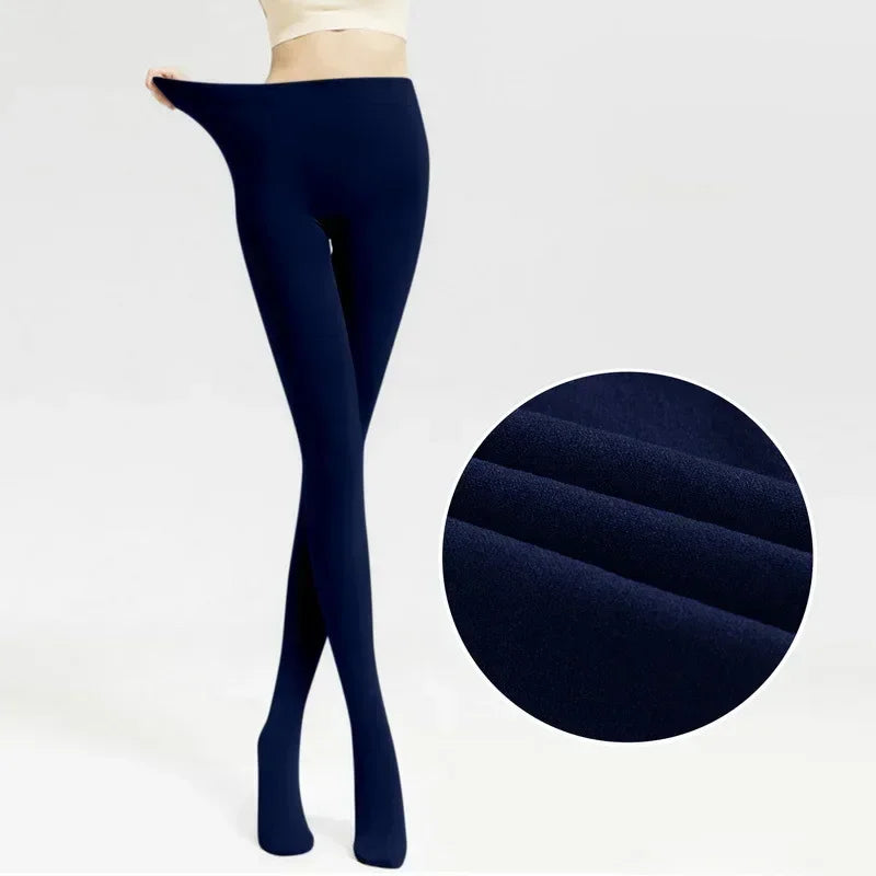 Women's Fleece Lined Sheer-Look Tights - Non-Slip Footed Thermal Pantyhose - photo 9