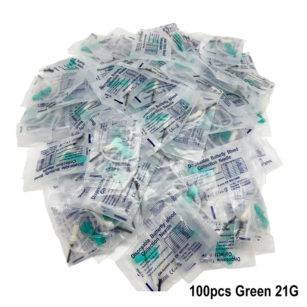 50-100PCS Disposable Double Wing Butterfly Blood Collection Needles for Cats Dogs Animal Care Pet Care Room Animal