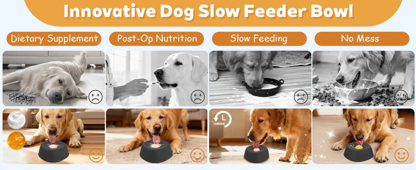 Anti-Choking Slow Feeder Dog Bowl Non-Slip 3/4 Cup - Lick Toy for Liquid Treats Bone Broth Yogurt