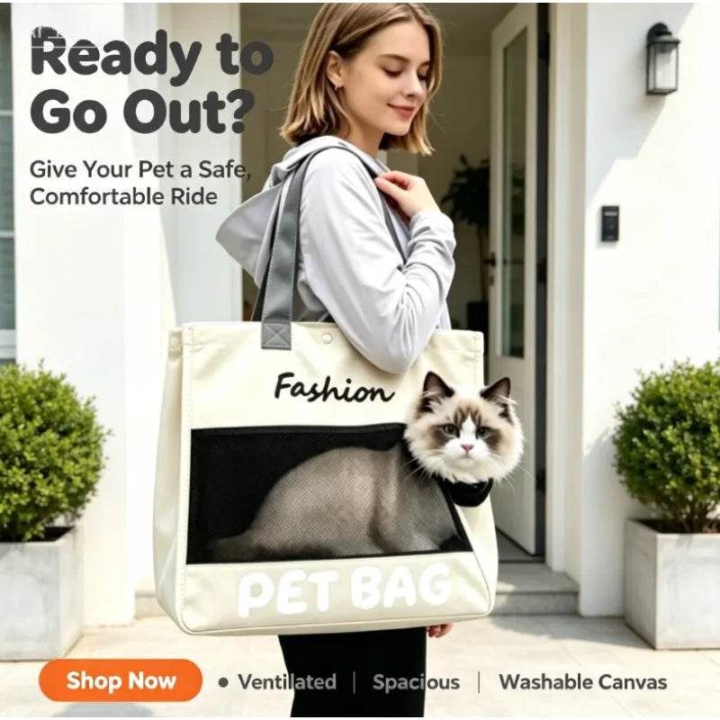 Breathable Mesh Pet Tote Bag - Shoulder Carrier for Kittens – photo 3