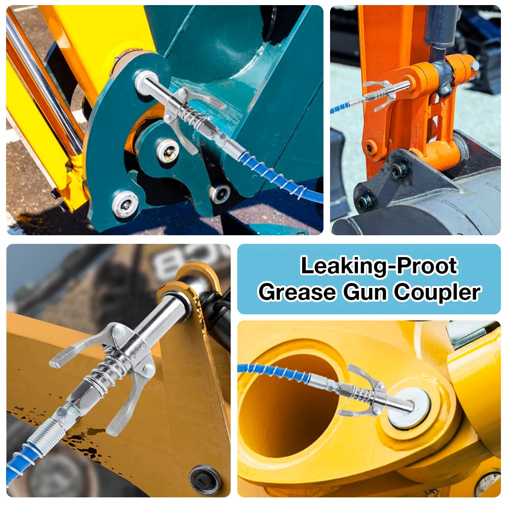 10000PSI Double Handle High Pressure Locking Grease Fitting,I/8 NPT Oil Pump Quick Release Grease Coupler,Repair Tool,Grease Gun