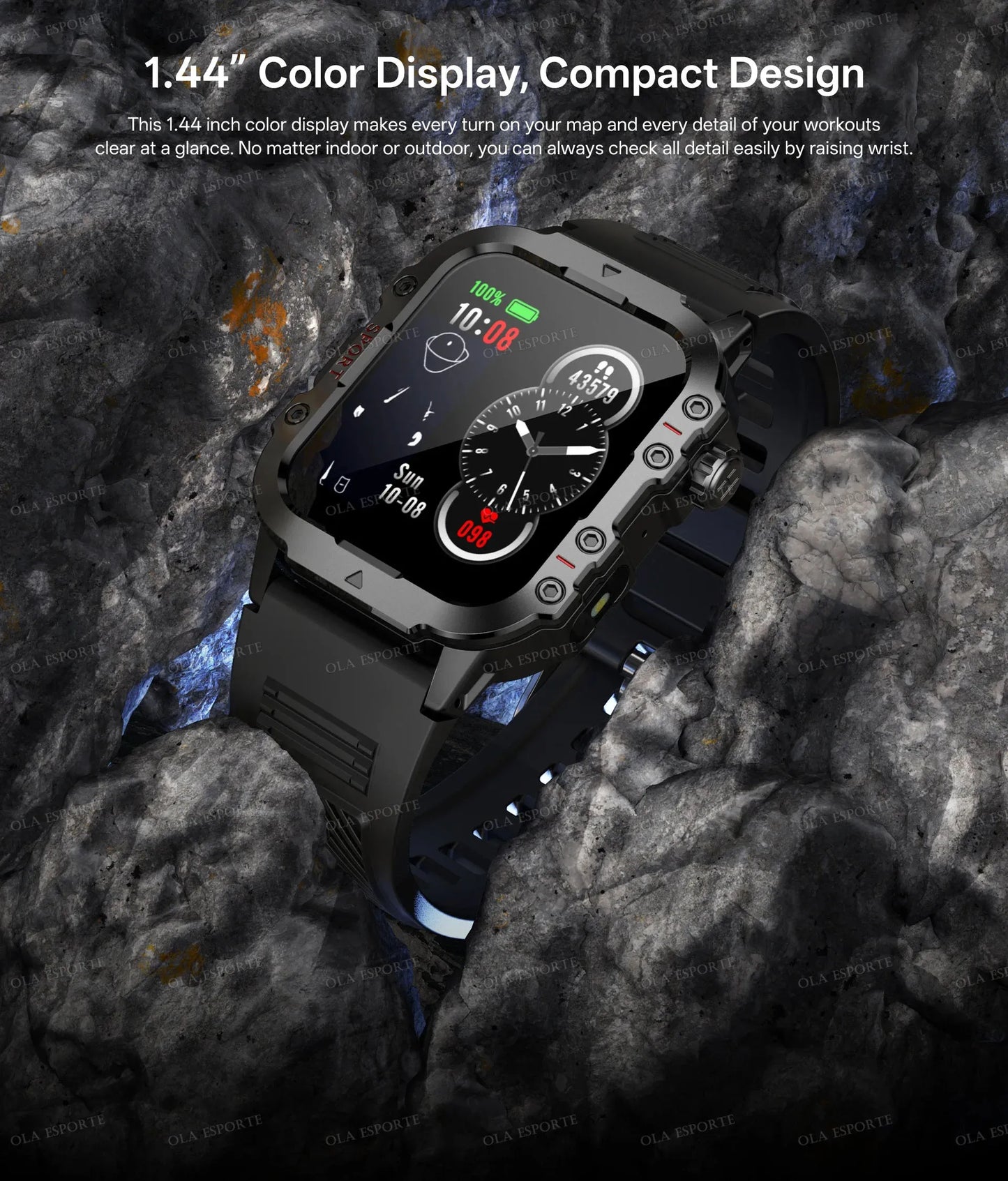 2026 Military Smart Watch – IP68 5ATM, 1.81" AMOLED, Bluetooth Call & Outdoor Fitness Tracker | Men