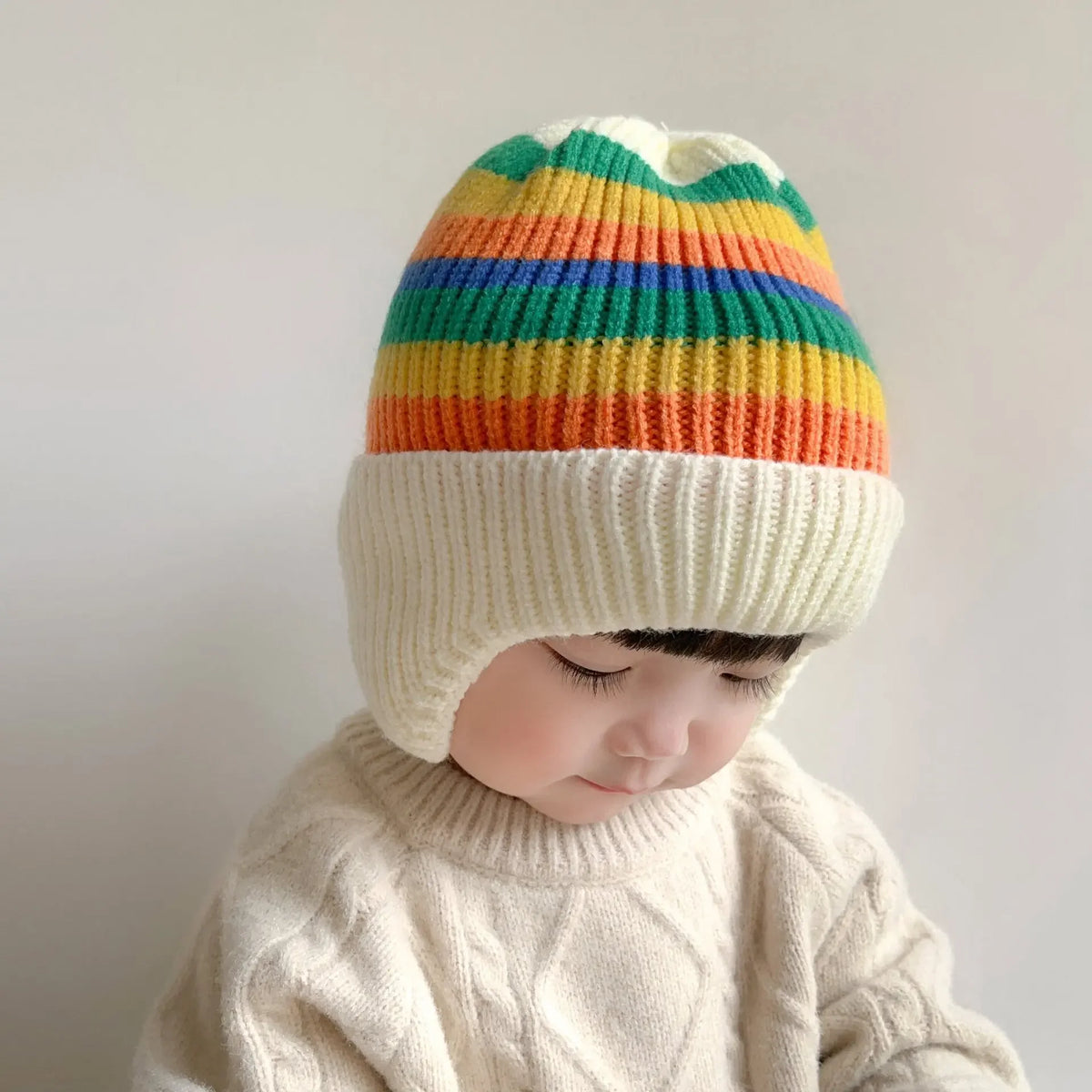 Toddler Bear Ear Knit Hat - Thick Warm Winter Ear Flap Cap - photo 12