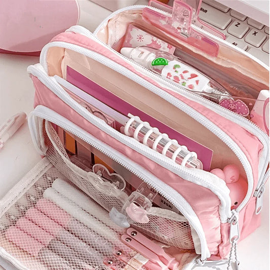 Spacious Multi-Layer Pencil Case for School & Office