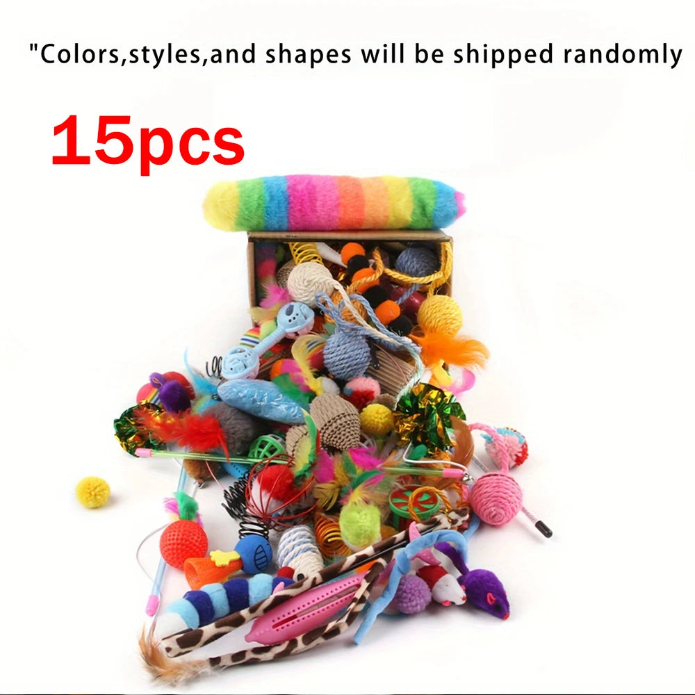 Cat Toy Mixed Pack - 10, 15 or 20 Piece Plastic & Plush Set – photo 8