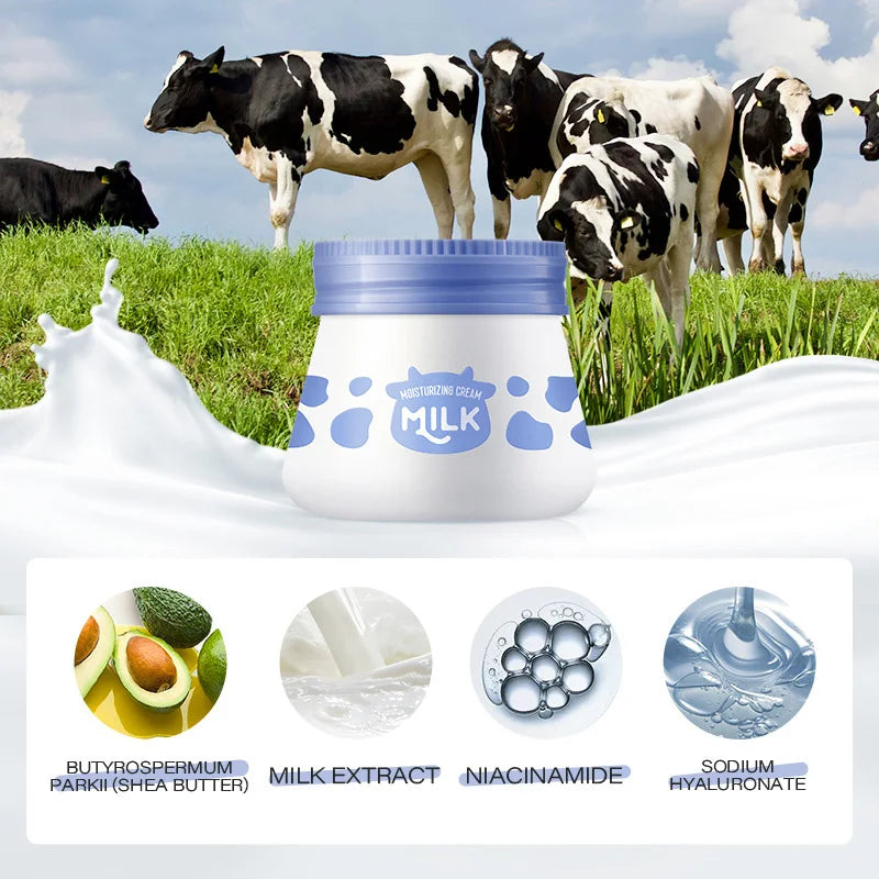 55g Milk Hyaluronic Acid Moisturizing Cream Smooth Nourish Face Creams  Improving Dryness & Roughness Facial Skin Care Products