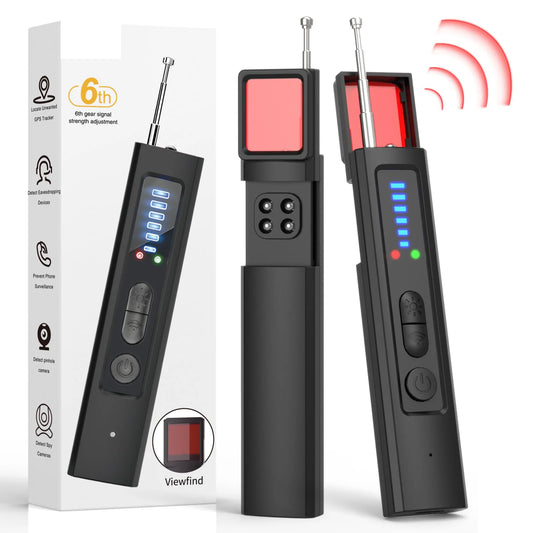 6-in-1 Anti-Spy Hidden Camera Detector GPS Tracker Finder RF Signal Eavesdropping Device Scanner for Hotel Travel Privacy