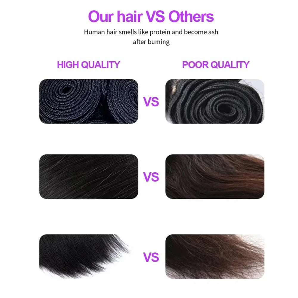 Straight Bundles Human Hair 12A Human Hair 4 Bundles Straight Hair 20 22 24 26 Inch Brazilian Human Hair Extensions
