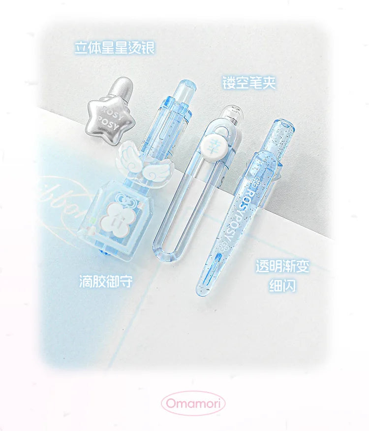 4pcs Good Luck Gel Pens Set Sweety Japanese Style 0.5mm Ballpoint Black Ink for Writing Student Back to School Kids Gift A3142