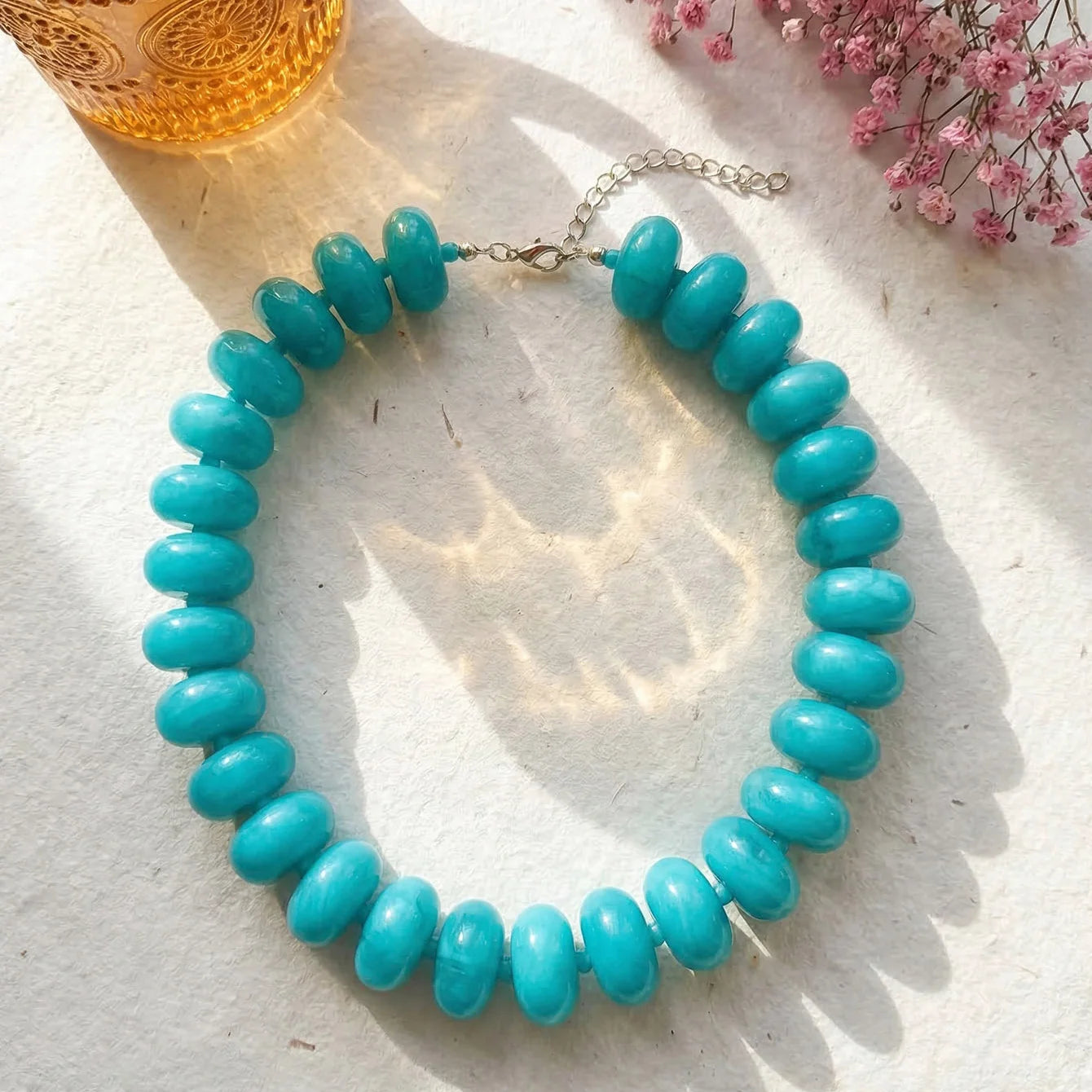 1pc Bohemian Fashion Casual Dopamine Acrylic Bead Necklace Charms Chunky Jewelry Suitable for Women