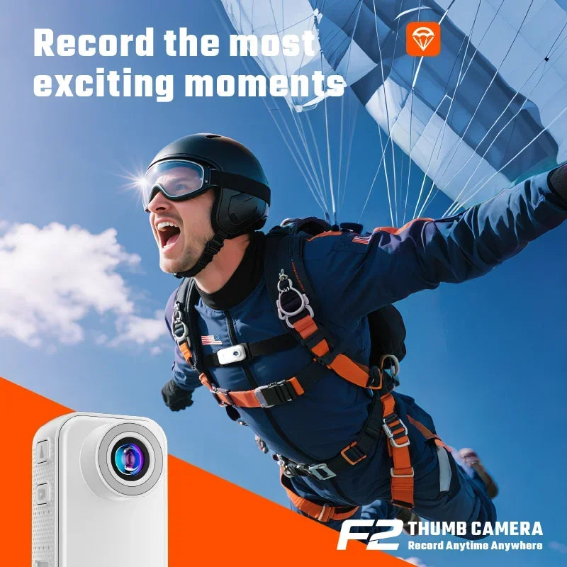F2 Thumb Camera — 1080P 130° Wide Angle Pocket Cam, 25g