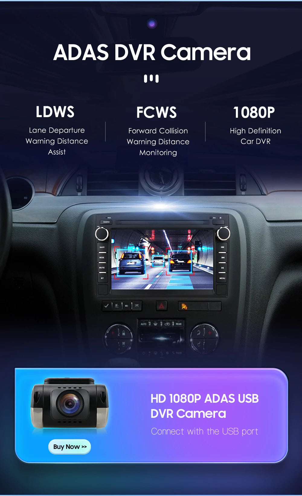 7" Android Car Stereo with GPS & Bluetooth — Chevrolet Silverado, Impala, Traverse & GMC Sierra