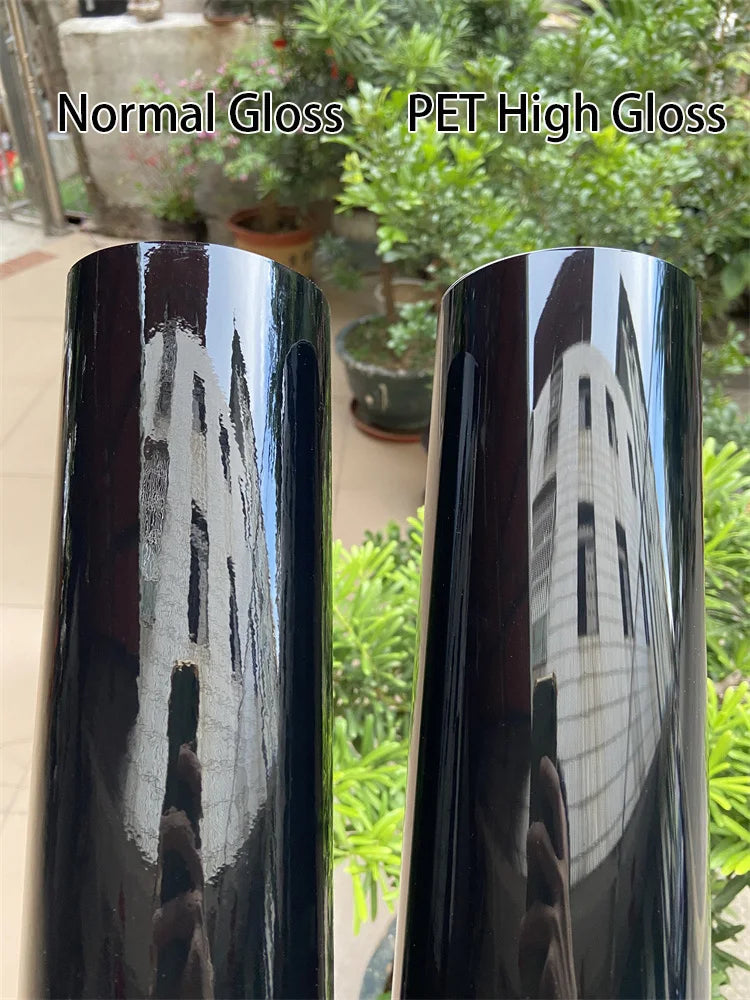PET Gloss Black Chrome Delete Vinyl Wrap Film Car Stickers Air Bubble Free for Vehicle Chrome Trim Roof Wing Pillar