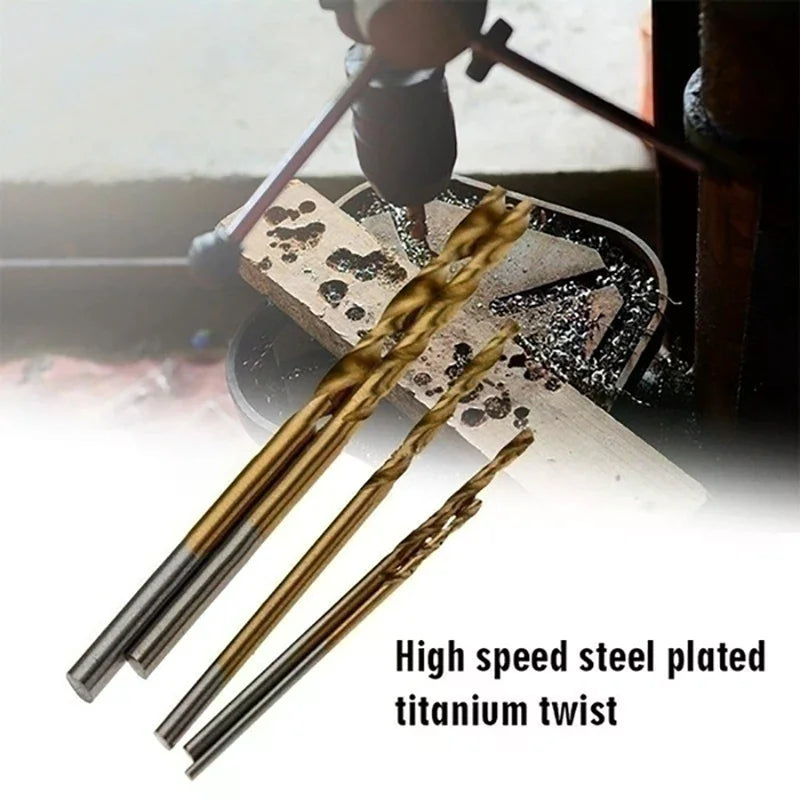 100 Pc Titanium Coated HSS Drill Bit Set