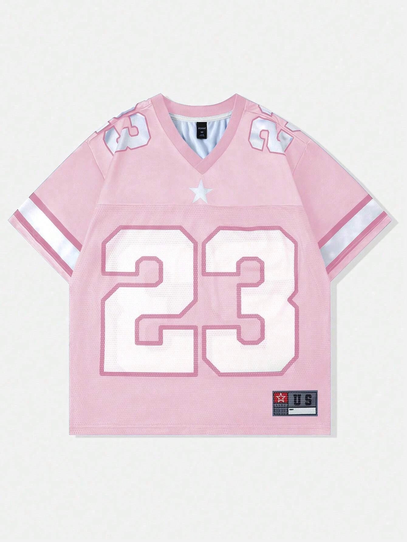 2026 New Hot Women's Summer Y2K Fashion Casual Shirt Street Retro Hip Hop 23 Shirt V-Neck Loose Breathable Quick Drying T-Shirt