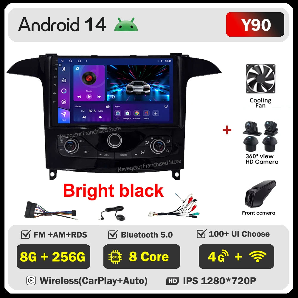 Android 16 Auto Radio For Ford S Max S-MAX 2006-2015 For Ford Galaxy 2014 Carplay Multimedia Video Player Navigation GPS No 2din