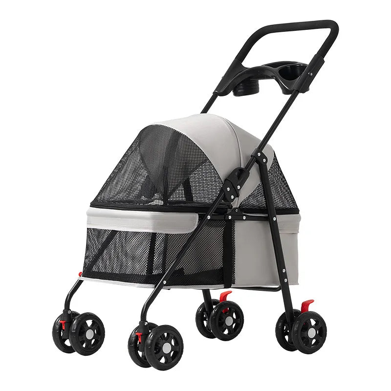 Lightweight Folding Pet Stroller - Outdoor Travel Cart