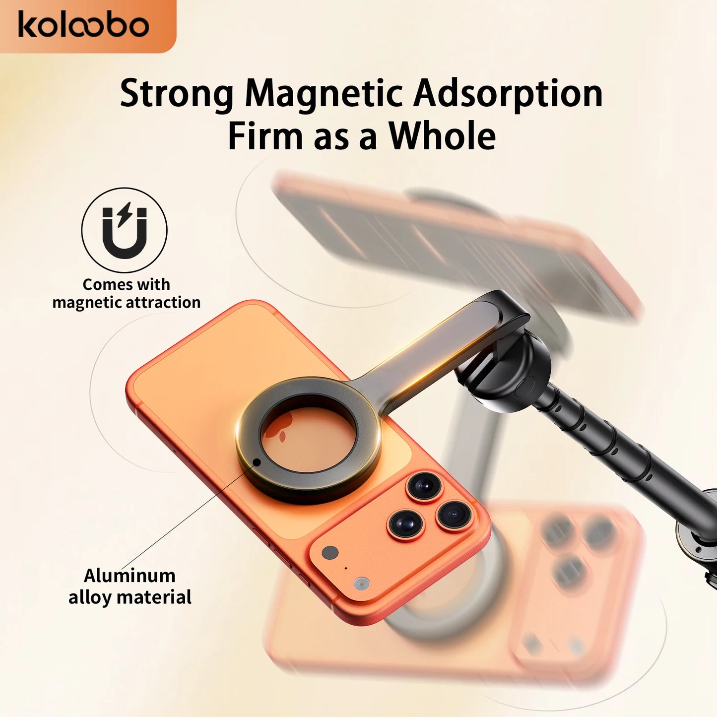 Double-side Magnetic Phone Selfie Stick with Remote Auto-Open 1.8m Extendable Tripod for iPhone 17 16 15 Pro Live Streaming Vlog