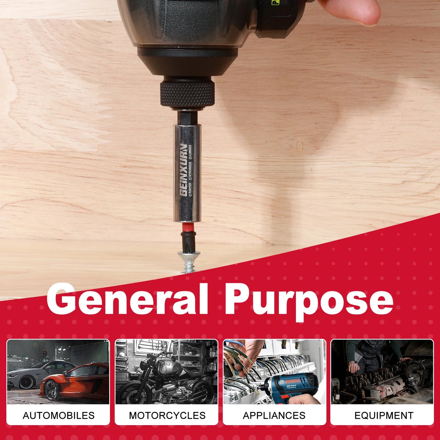 Geinxurn Mixed Screwdriver Bit Holders, Cr-V Extension Socket Drill Bit Magnetic Holder Hex Shank Quick-Change Drill Bit Guide