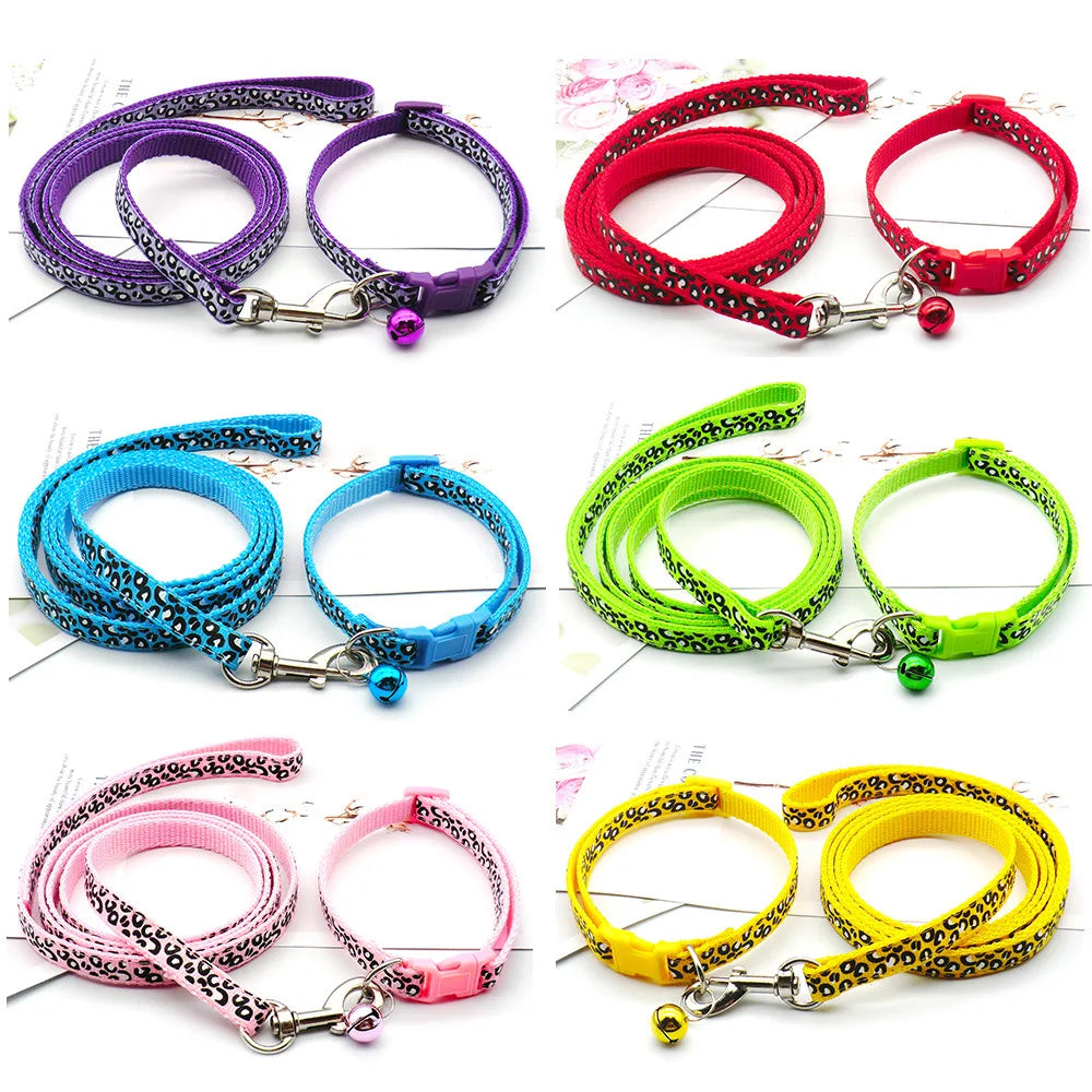 Dog Leash & Collar Set with Bell - 1.2m Puppy & Cat Lead