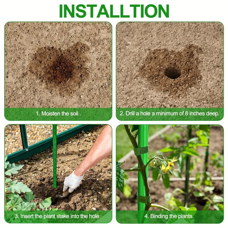20-Piece Garden Stakes – Durable Plant Support for Tomatoes, Cucumbers, Vines & Grapes