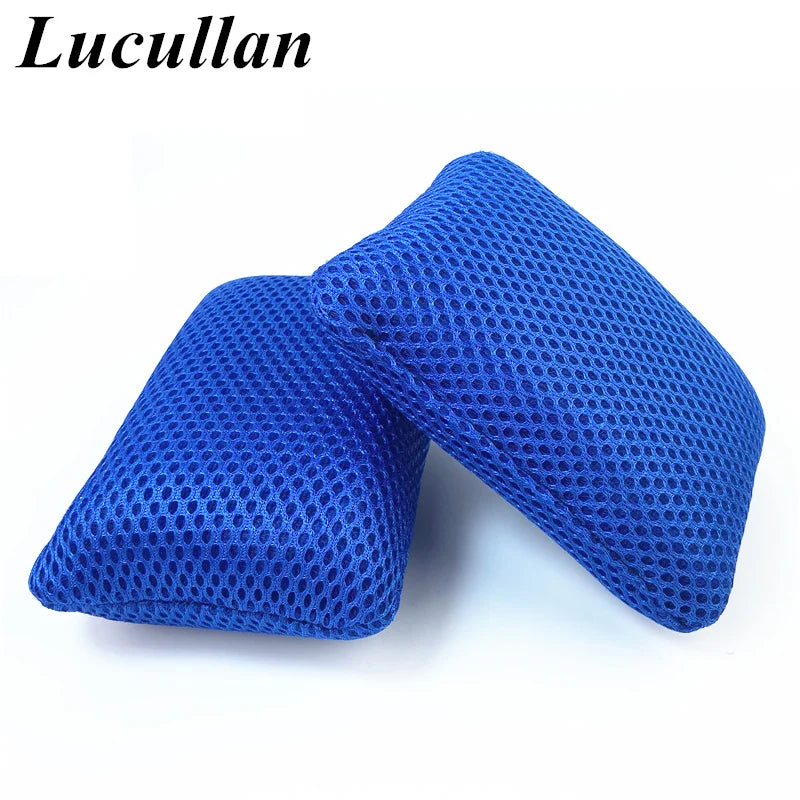 Lucullan 3 Color Microfiber Bug Sponge For Car Washing Ultra Soft Mesh Sponges to Clean Glass Paint Dirty
