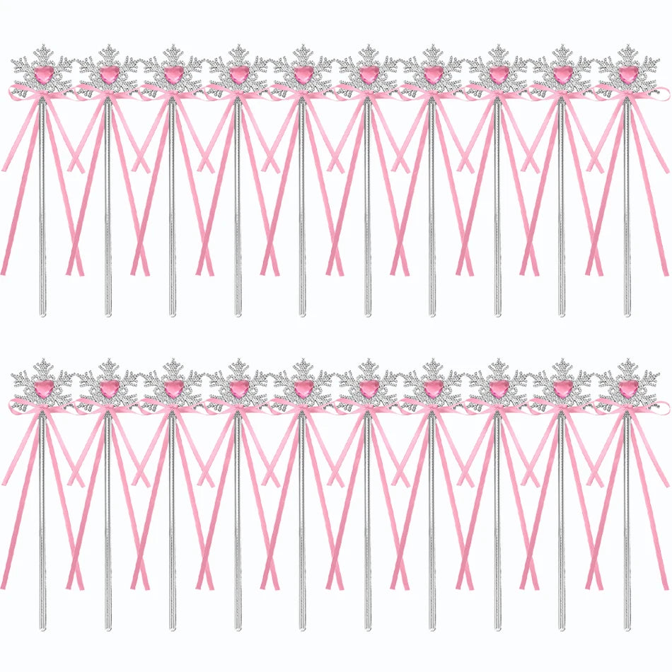 Wholesale 20pcs/lot Kids Crown Tiara Princess Magic Wand Wand Snowflake Fairy Stick Princess Show Dress Up Costume Accessories
