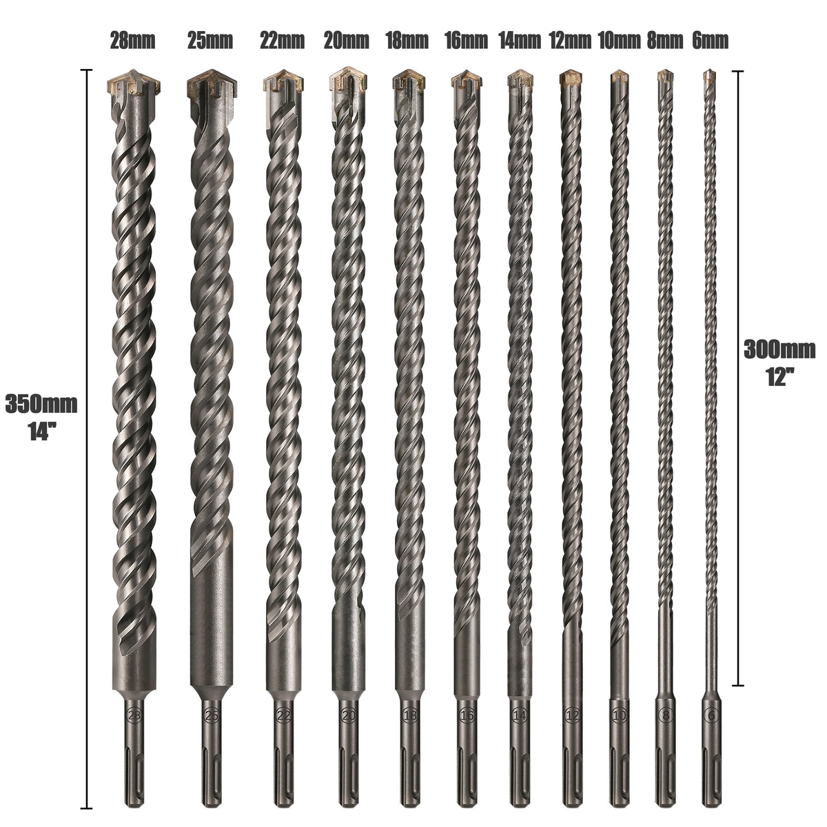 SDS Plus Cross Hammer Drill Bit 110-500mm, 4-Blade Concrete