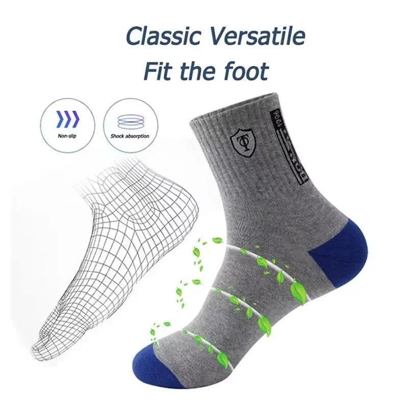 Men's Cotton Blend Crew Socks, 5 Pairs