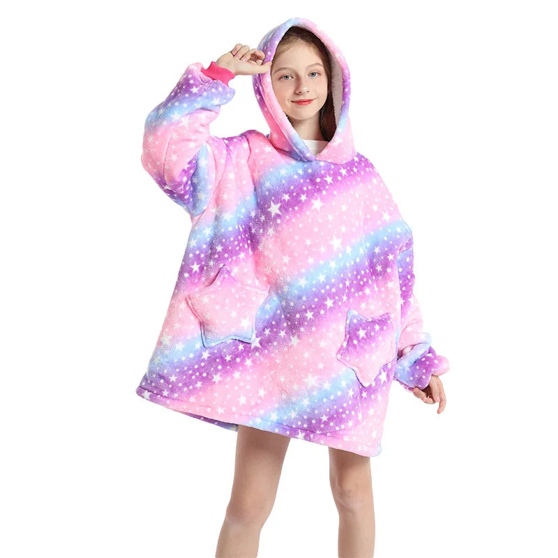 Kids Oversized Hoodie Blanket - Animal Wearable Blanket with Sleeves - photo 6