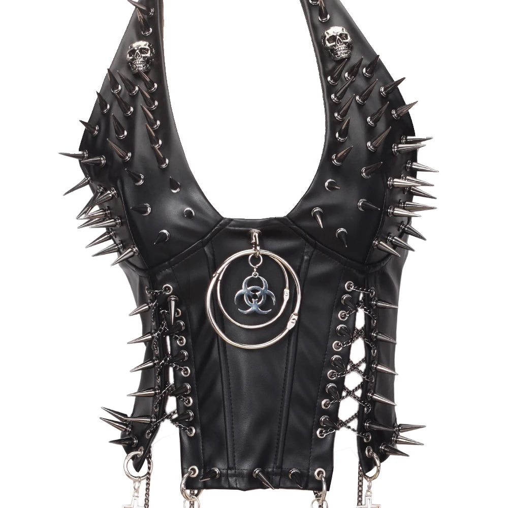 Women's Studded Y2K Grunge Tank Top — Gothic Spiked Cami