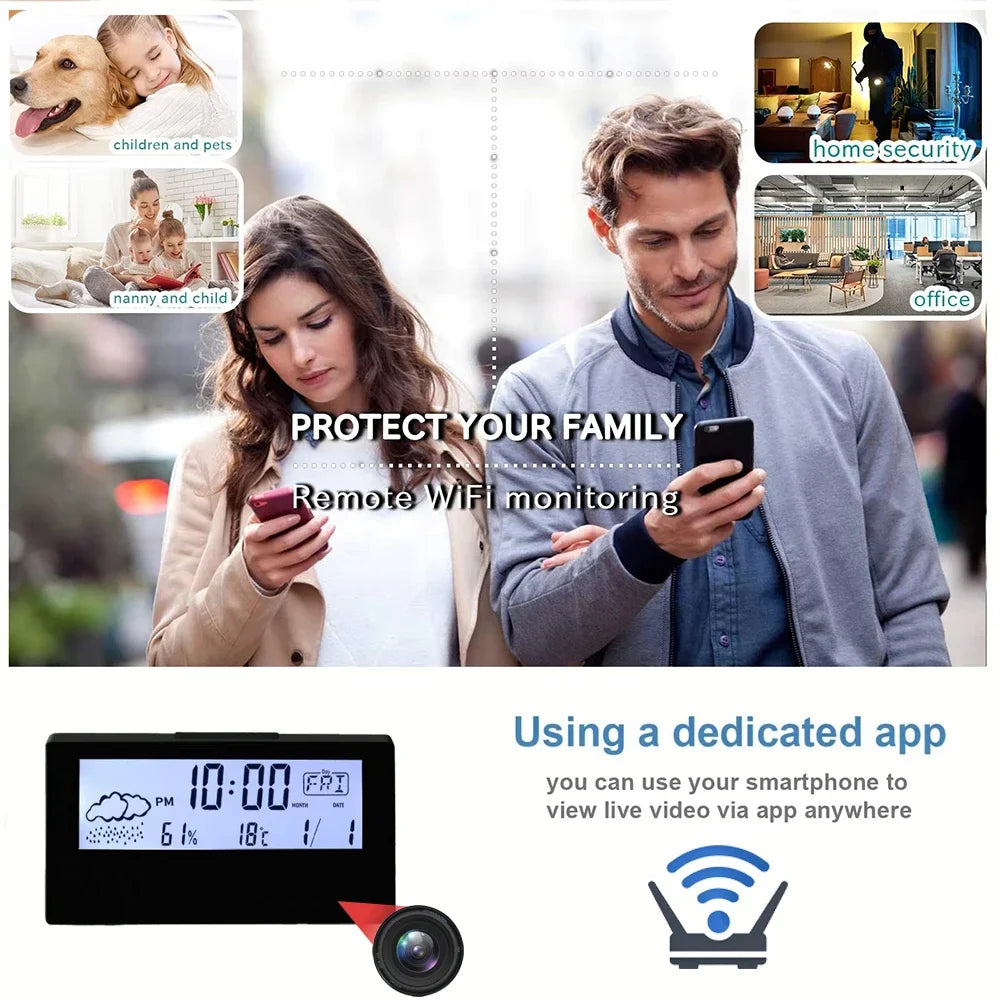 4K Clock Camera — WiFi Home Monitor with Motion Detection