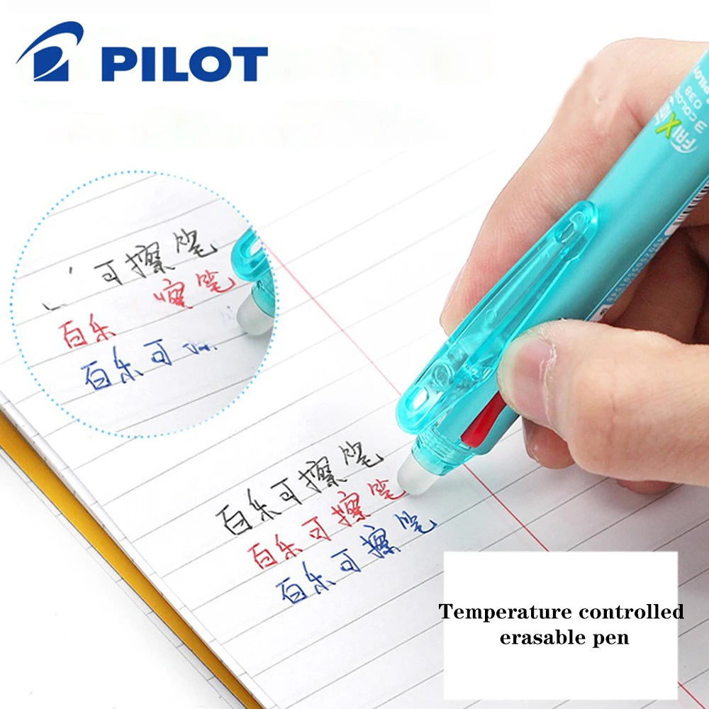 Japan Pilot Frixion Pen 3 in 1 Erasable Gel Pen 3 Colors 0.5mm /0.38mm LKFB-60EF Slim Pen Holder Back To School Stationery