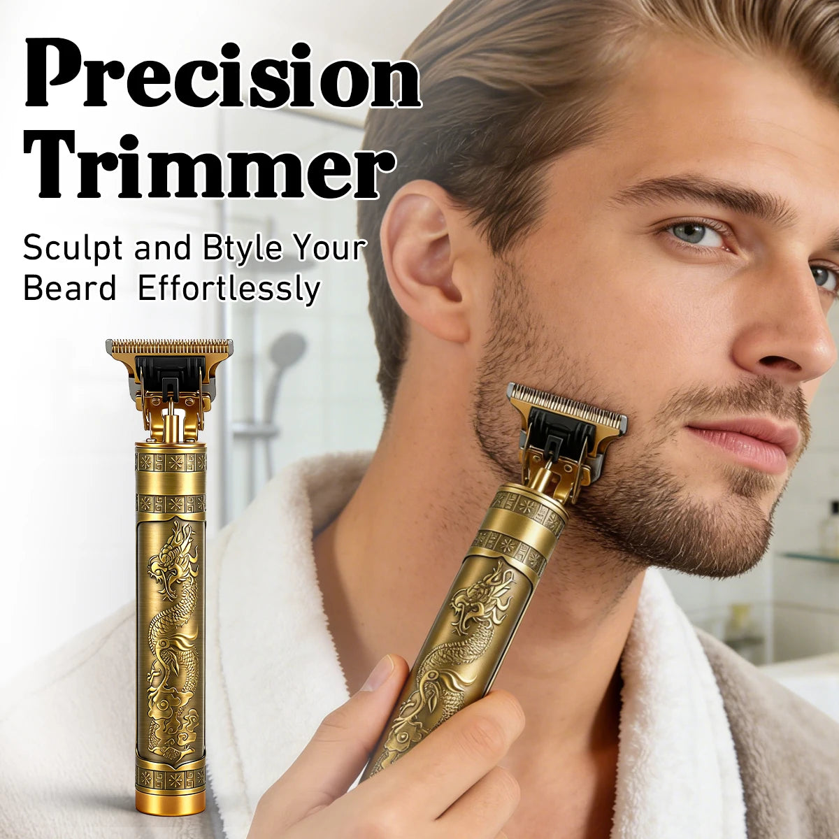 Men's Beard Grooming Kit — T9 Trimmer, Oil, Balm, Brush & Comb