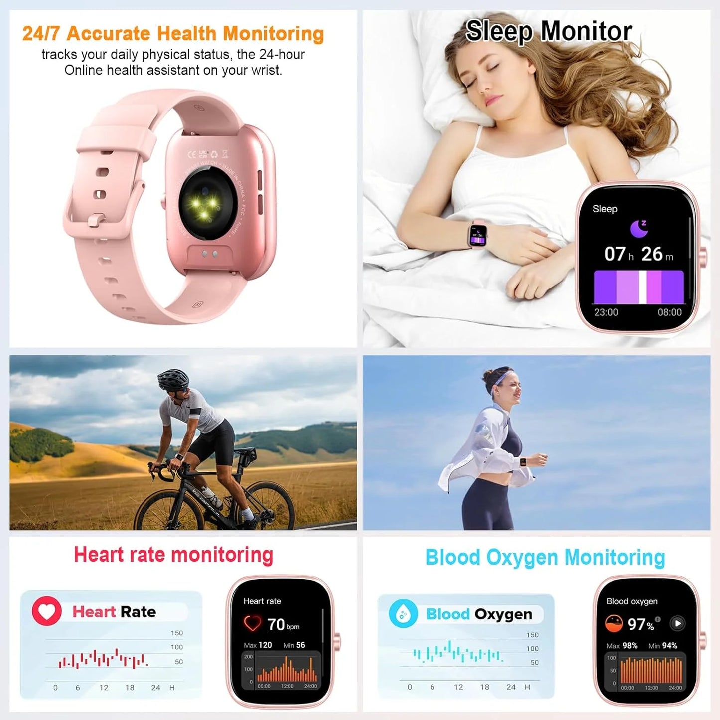 Nerunsa 1.91" Smartwatch with Bluetooth Calling & GPS – IP68 Waterproof Fitness Tracker | 110+ Sport Modes, Heart Rate & Sleep Monitor for Android & iOS